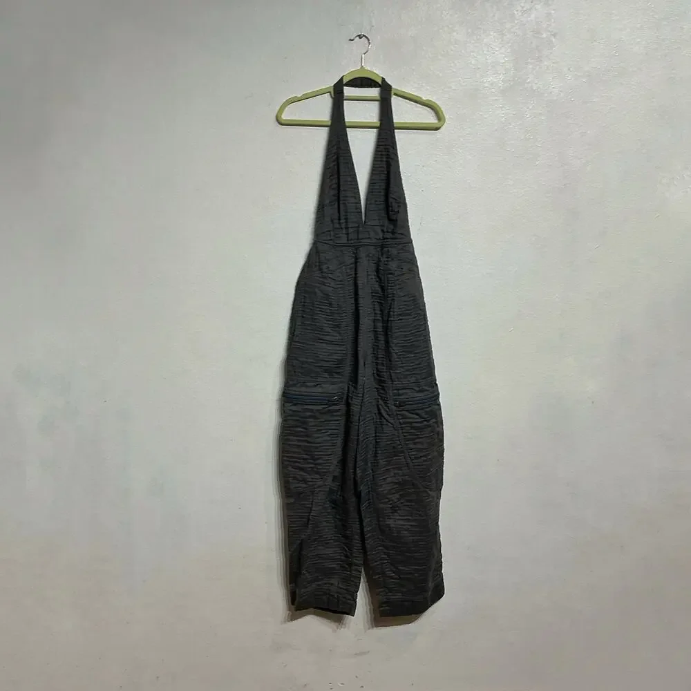 Free People Gray Huddle Up Jumpsuit Sz S